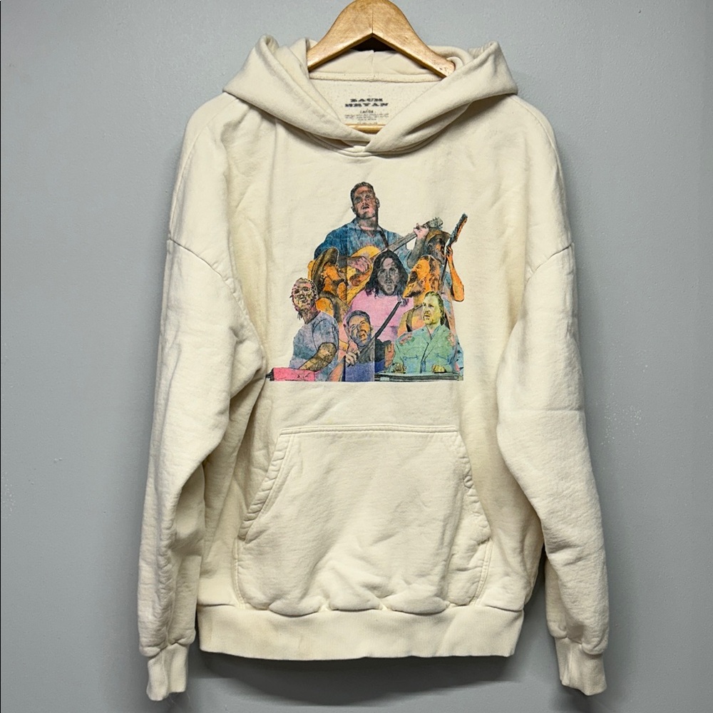 Zach Bryan Quittin’ Time Tour Merch‎ Hoodie Sweatshirt White Size Large